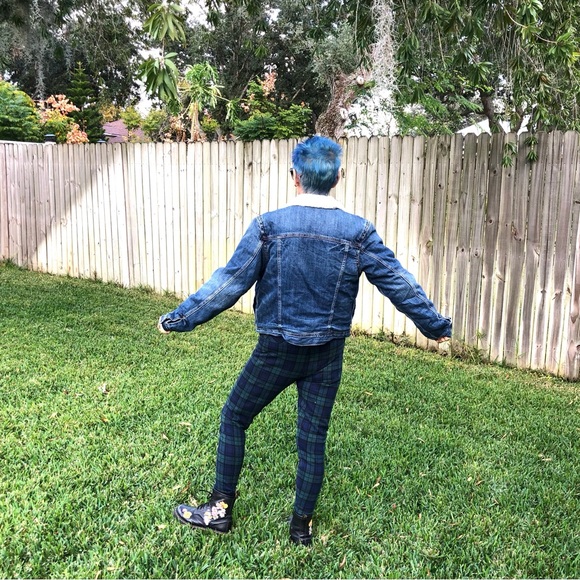 American Eagle Outfitters Denim Jean Jacket Cozy Sherpa Fleece Lining, Women’s M - Picture 16 of 16